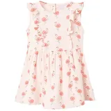 vidaXL Druckkleid Kinderkleid mit Rüschen Zartrosa 104 rosa