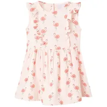 vidaXL Druckkleid Kinderkleid mit Rüschen Zartrosa 104 rosa