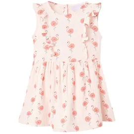 vidaXL Druckkleid Kinderkleid mit Rüschen Zartrosa 104 rosa