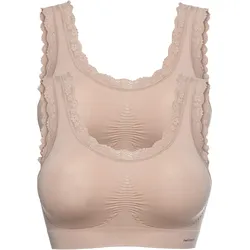 bonprix Feel Comfort Seamless Bustier (2er Pack), beige, S