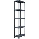 vidaXL Lagerregal Schwarz 125 kg 60 x 30 x 180 cm Kunststoff
