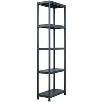 vidaXL Lagerregal Schwarz 125 kg 60 x 30 x 180 cm Kunststoff