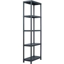 vidaXL Lagerregal Schwarz 125 kg 60 x 30 x 180 cm Kunststoff