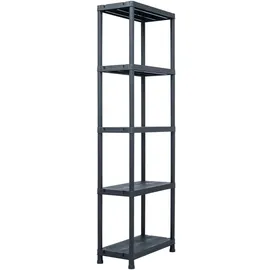 vidaXL Lagerregal Schwarz 125 kg 60 x 30 x 180 cm Kunststoff