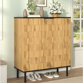 Okwish Schuhschrank 80 x 91 x 35 cm höhenverstellbar / beige