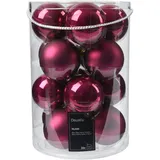 Kaemingk 16 Weihnachtskugeln Glas 8cm matt - glänzend Christbaumkugeln Weihnachtsbaumkugeln Groß Christbaumschmuck Weihnachtsbaumschmuck Beere