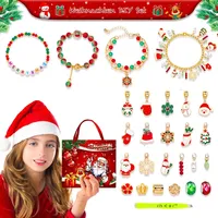 Mädchen-Schmuck-Adventskalender mit Anhängern und Armbändern Teenager-Kinder-Schmuck-Bastelset Weihnachtsgeschenke 22 DIY-Mädchen-Anhänger 2 A...