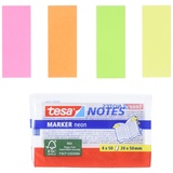 Tesa Notes Haftnotizen neonfarben, einfach anzubringen - rückstandsfrei entfernbar, 4x50 Blatt, 20mm x 50 mm