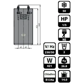 ich-zapfe Komplett Set - Zapfanlage, - Kontakt 40 2-leitig Trockenkühler, Durchlaufkühler 50 Liter/h, Green Line, Zapfkopf 2:Flach,Zapfkopf:NC Adapter