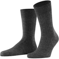 Socken FALKE "Teppich im Schuh", Herren, Gr. 43-44, grau (dunkelgrau), Merinowolle, Polyamid, unifarben, Socken, mit Merinowolle, Plüschsohle, atmungsaktiv
