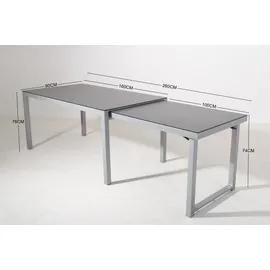 Gardissimo Faro Ausziehtisch 160-260 x 90 x 76 cm Silber