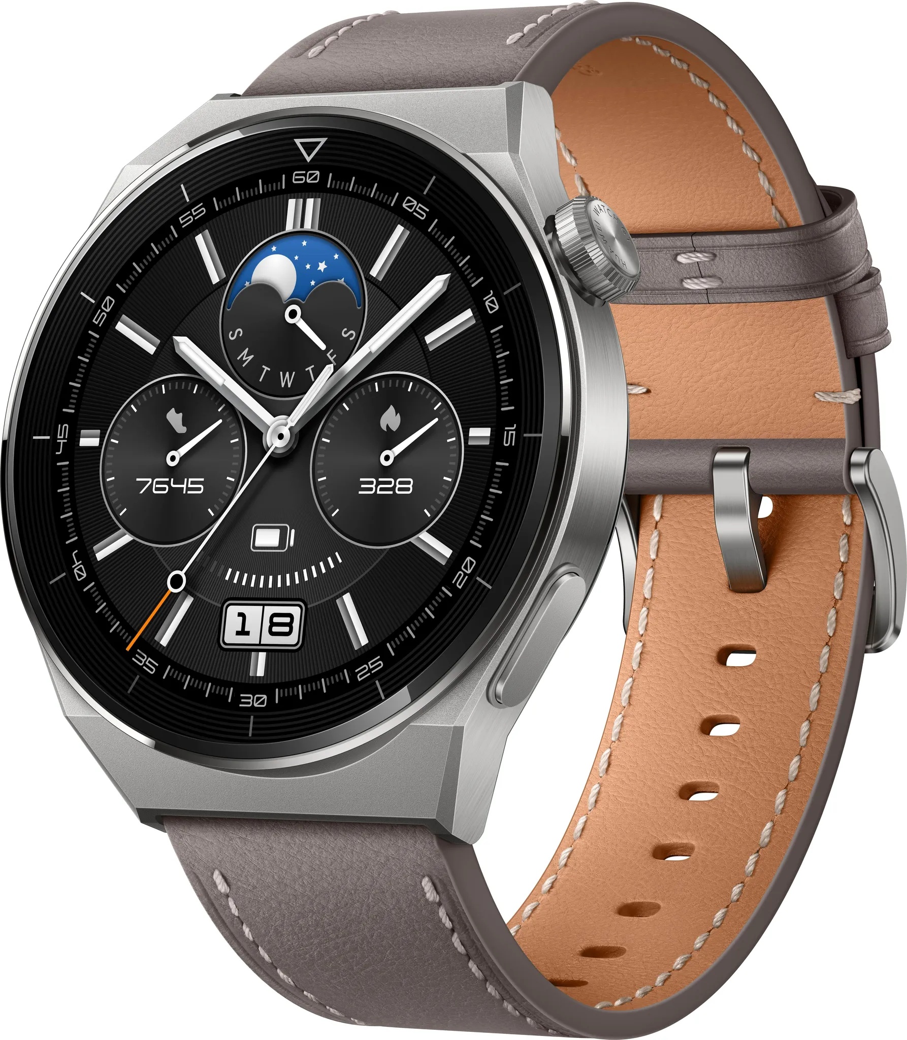 Watch GT 3 Pro Titanium 46 mm Titangrau, graues Lederarmband Test & Preisvergleich