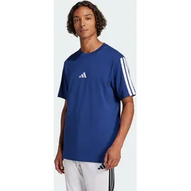 Adidas Essentials 3-Streifen Single Jersey T-Shirt Dark Blue / White 2XL