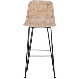 Beliani Barstuhl 2er Set mit Lehne Fußstützen Metallbeine Boho