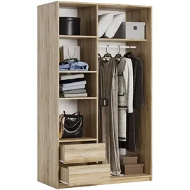 masseno Schwebetürenschrank NISSE 120 x 205 x 60 cm Eiche
