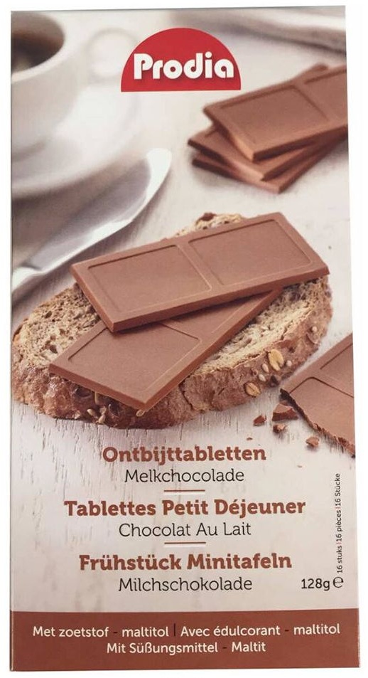 Prodia Tablettes petit-déjeuner chocolat au lait 16x8 g Autre