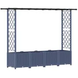 vidaXL Hochbeet mit Rankgitter und Dach 203 x 40 x 138 cm Grau