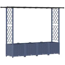 vidaXL Hochbeet mit Rankgitter und Dach 203 x 40 x 138 cm Grau