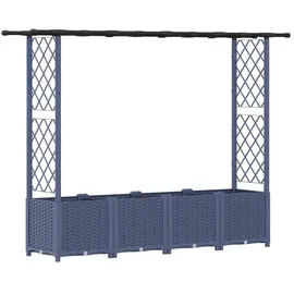 vidaXL Hochbeet mit Rankgitter und Dach 203 x 40 x 138 cm Grau