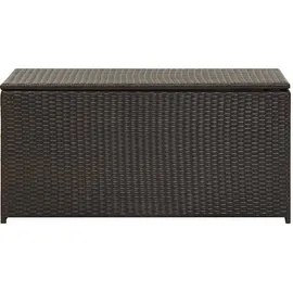 furnicato Gartenbox Poly Rattan 100x50x50 cm Braun