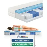 AM Qualitätsmatratzen | Premium Gelschaum-Taschenfederkernmatratze - 180x200 cm - H2 - 1000 Federn