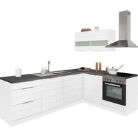 Kochstation Küche »KS-Luhe«, Stellbreite 240x180 cm, wahlweise mit oder ohne E-Geräten, MDF-Fronten, weiß