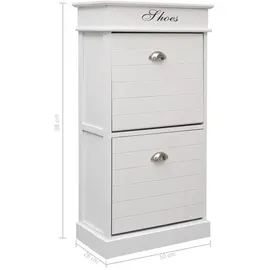 vidaXL Schuhschrank 50 x 98 x 28 cm weiß / weiß