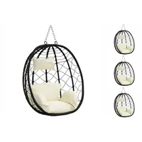VidaXL Hängestuhl Basket ohne Stand Creme-Weiß Poly Rattan