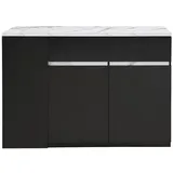 vente-unique Kücheninsel Meili 130 x 90 x 65 cm Schwarz/Weiß