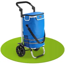 Juskys Einkaufstrolley 3in1 mit 2 Rollen für Shopping - 56 L Tasche - Trolley klappbar - Dunkelblau