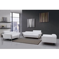 JVmoebel Sofa 3 Sitzer (ohne 2+1) Couch Polster XXL Big Sofas Leder Sitz Design Couchen weiß