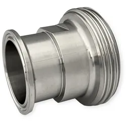 Übergangsstück Clamp auf SMS 1145 Außengewinde – Edelstahl 1.4404 – DN25  / (Nennweite x Scheibe) DN38 x 50,5 mm
