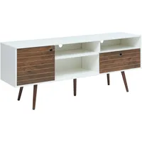 [en.casa] Fernsehschrank Vare 165x40x66 cm Weiß/Walnussoptik