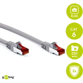 goobay CAT 6 Patchkabel, S/FTP PIMF Grau 10m