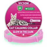 Beruhigendes Halsband für Katzen, Leuchtendes Beruhigendes Katzenhalsband, Wasserdicht Einstellbare Leuchtendes Katzenhalsband zur Beruhigung, Katzen Pheromonen Anti-Stress-Halsband 1-Stück Rosa