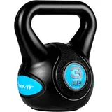 MOVIT Kettlebell STYLISH BLACK, Kugelhantel mit Bodenschonender Kunststoffhülle, 2 bis 20 kg, Schadstoffgeprüft, 3 kg Hellblau