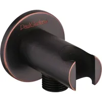 PaulGurkes Wandanschlussbogen mit Brausehalter Schwarz Nostalgie