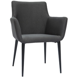 Design-Sessel mit anthrazitgrauem Stoff und Metall CARLIE