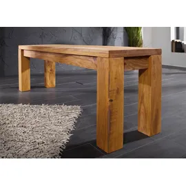 MASSIVMOEBEL24.DE Sitzbank Holzbank Braun 140 x 35 x 45 cm