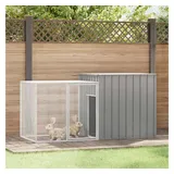 furnicato Kleintierkäfig Kaninchenkäfig Grau 200x91x100 cm Verzinkter Stahl grau