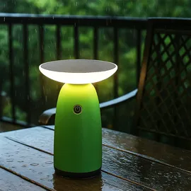 GLOBO Solarlampe Außenleuchte Tischlampe grün LED Gartenleuchte Touchdimmer Balkonlampe, Aluminium Kunststoff, 10w 500lm Warmweiß, Dxh 16 x 22,5 cm