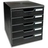 Exacompta Schubladenbox Modulo 39 x 33,5 x 33 cm 5-tlg. schwarz