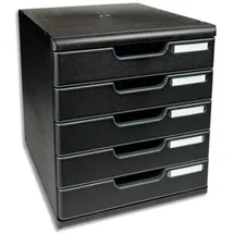 Exacompta Schubladenbox Modulo 39 x 33,5 x 33 cm 5-tlg. schwarz