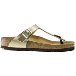 Birkenstock für Damen. 1016109 Gizeh Birko-Flor Sandalen mit schmaler Passform mit schmaler Passform gold (37), Wohnung, Keine, Lässig