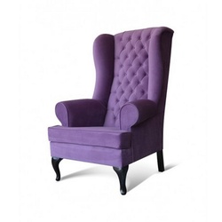 JVmoebel Ohrensessel, Chesterfield Ohrensessel 1 Sitzer Design Sessel lila