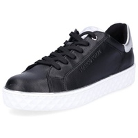 Marco Tozzi Damen Sneaker, schwarz silber