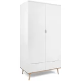 Finori Mid.you Drehtürenschrank Weiß, , Metall 4 Fächer 2 Schubladen 90x180x55 cm Schlafzimmer, Kleiderschränke, Drehtürenschränke
