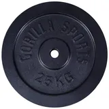 GORILLA SPORTS® Hantelscheiben - Set/Einzeln, 0,5/1,25/2/2,5/5/10/15/20/25/30 kg Gewichte, 30/31 mm, Gusseisen, Silber/Schwarz - Gewichtsscheiben, Bumper Plates