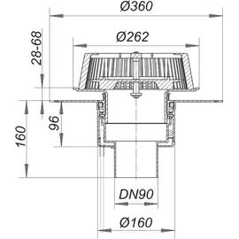 Dallmer Notablauf SuperDrain 62 H FPO DN90