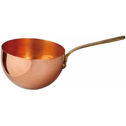 SCHNEIDER Zabaioneschüssel mit Messinggriff, Lebensmittelechte Kupferschale zum Schmelzen von Schokolade, 1 Schale, Ø 20 cm, 3 Liter